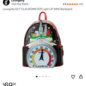 Loungefly ELF Clausiometer Light-Up Mini Backpack - Black/Red/Blue/Green